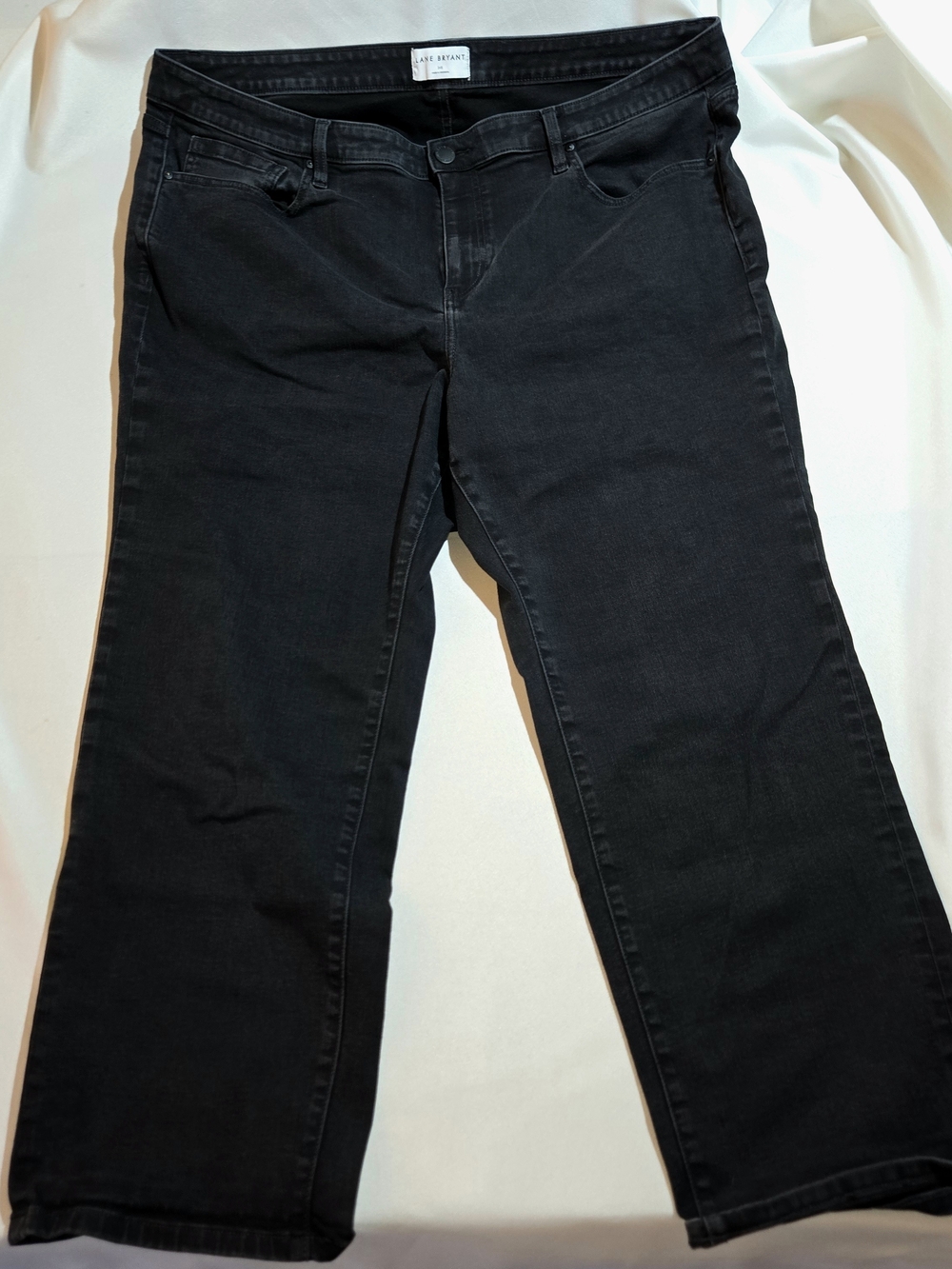 Lane Bryant Black Mid-Rise Signature Straight Jeans Size 24S